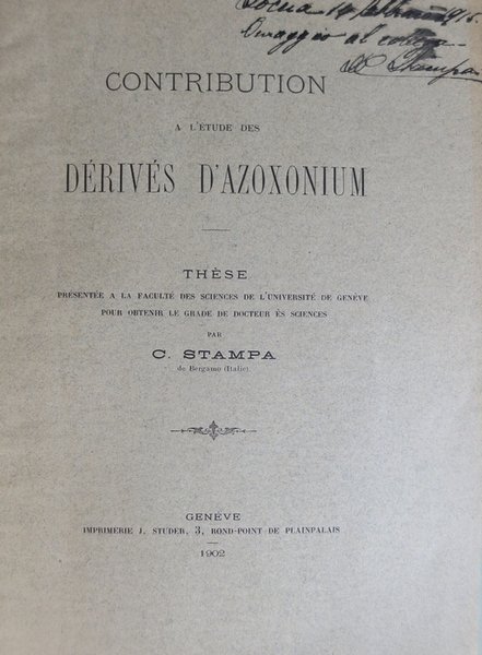 Contribution a l'Ã©tude des dÃ©rivÃ©s d'azoxonium.