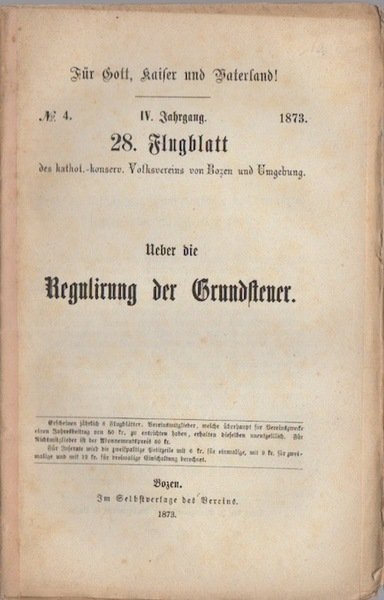 Ueber die Regulirung der Grundsteuer.