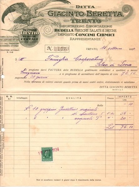 Ditta Giacinto Beretta: Trento.