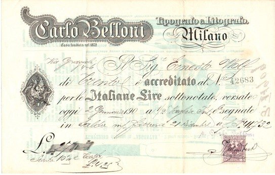 Stabilimento tipo litografico Carlo Belloni: Milano. | Immagine Gallery 1