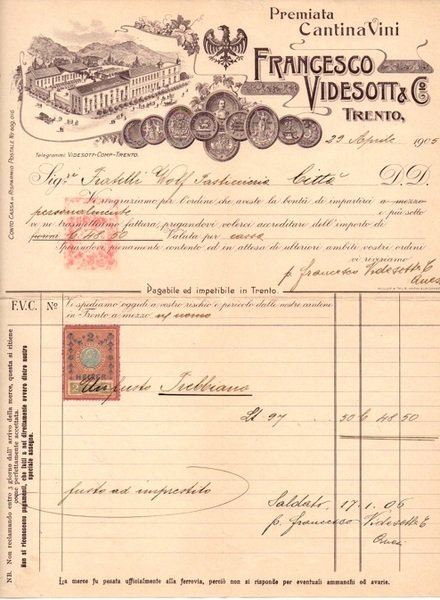 Premiata cantina vini Francesco Videsott & C.: Trento.