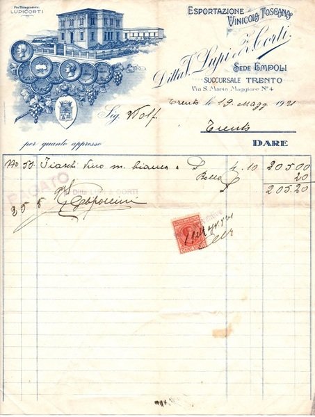 Ditta V. Lupi e Z. Corti: Empoli, Trento.