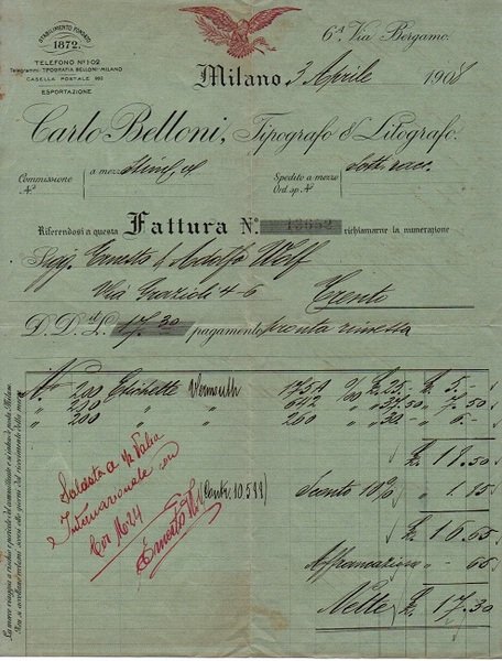 Stabilimento tipo litografico Carlo Belloni: Milano. | Immagine principale