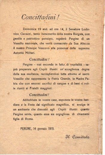 Concittadini!: Domenica 19 and. ad ore 14, il Senatore Lovico …