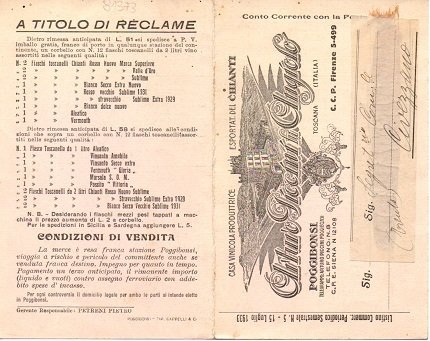 Arturo Piccini fu Angiolo: Poggibonsi.