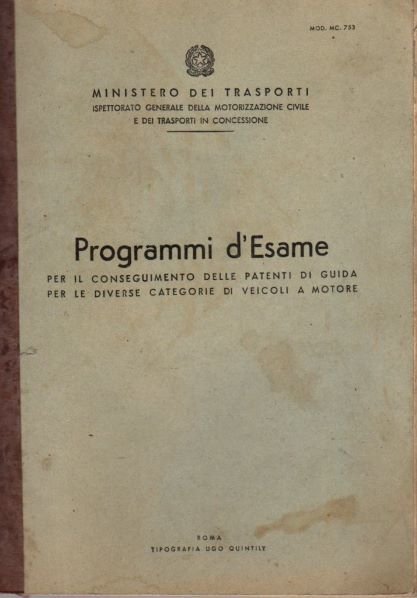 Programmi d'esame per il conseguimento delle patenti di guida per …