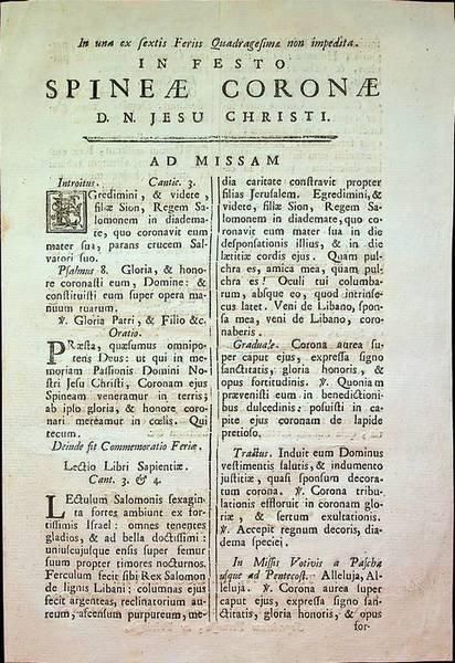 In una ex sextis feriis quadragesimÃ¦ non impedita in festo …