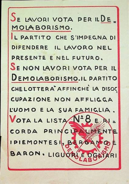 Se lavori vota per il Demolaborismo. | Immagine principale
