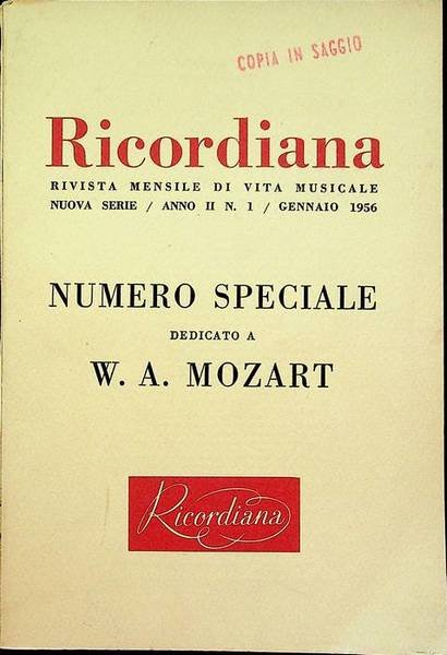 Numero speciale dedicato a W. A. Mozart.