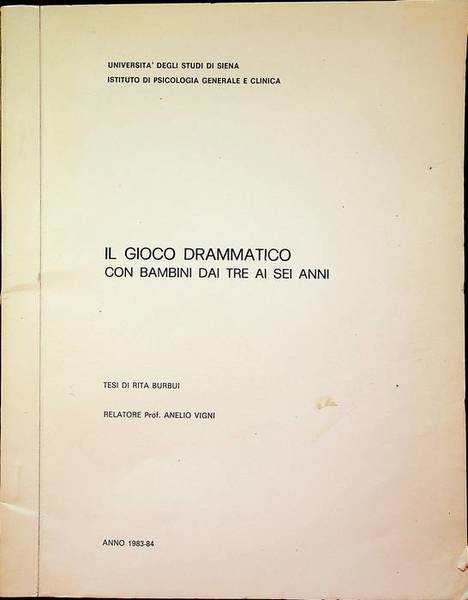 Il gioco drammatico con bambini dai tre ai sei anni.