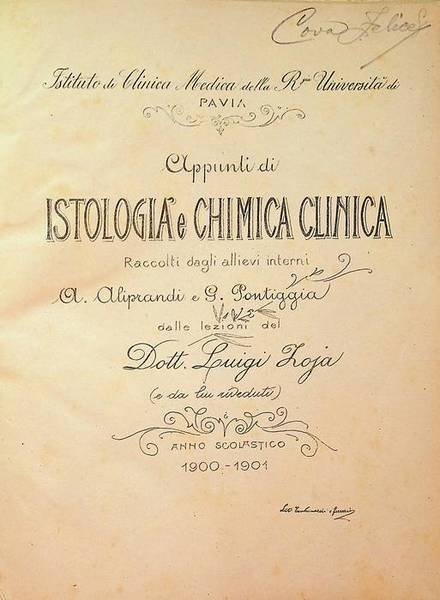Appunti di istologia e chimica clinica raccolti dagli allievi interni …