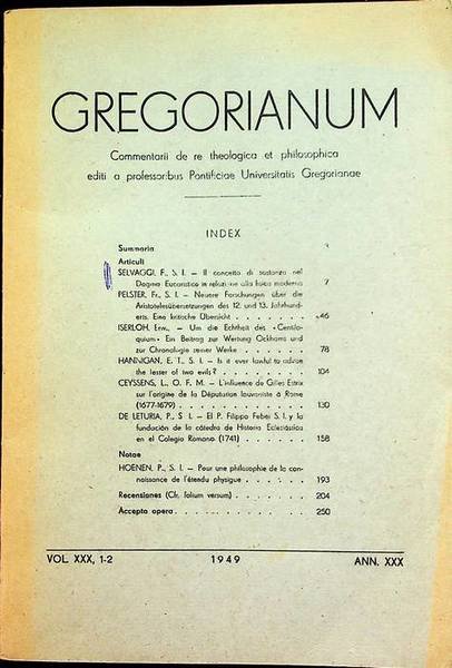 Gregorianum: commentarii de re theologica et philosofica edita a professoribus …