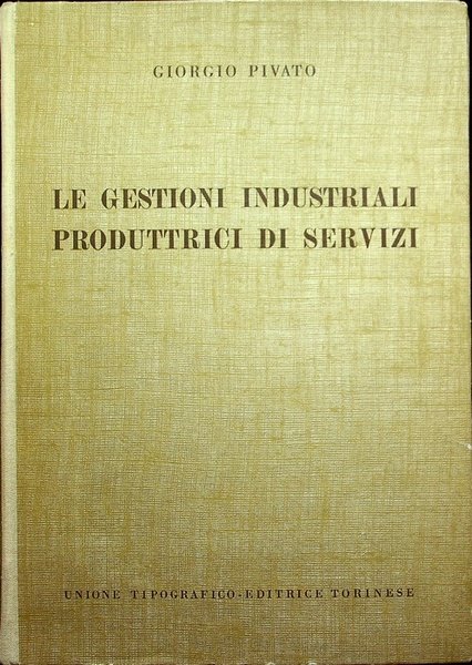 Le gestioni industriali produttrici di servizi.
