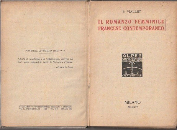 Il romanzo femminile francese contemporaneo.