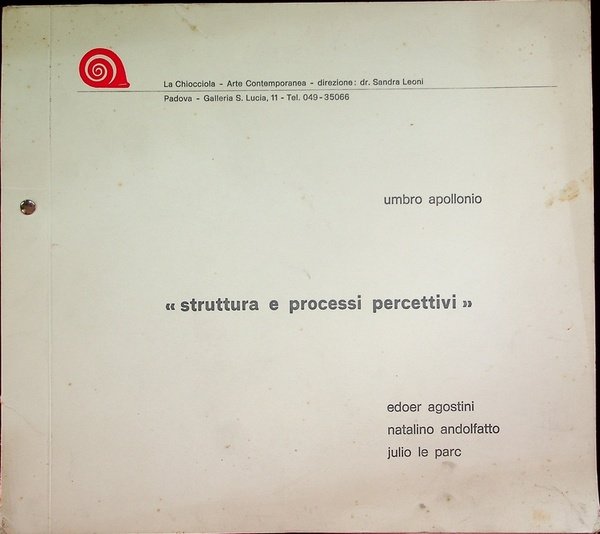 Struttura e processi percettivi: Edoer Agostini, Natalino Andolfatto, Julio Le …