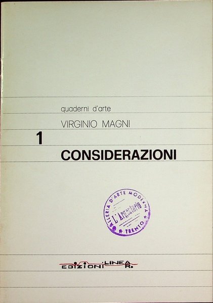 Considerazioni sul problema dell'arte oggi.