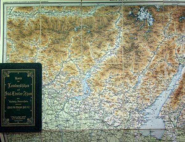 Karte der Lombardischen und SÃ¼dtiroler-Alpen.