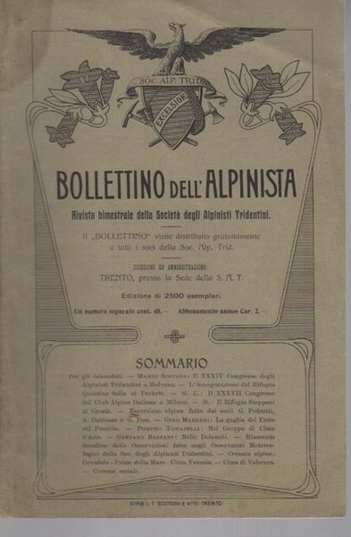 Bollettino dell'alpinista: rivista bimestrale della Società degli alpinisti tridentini: A. …