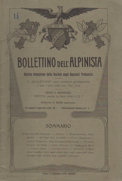 Bollettino dell'alpinista: rivista bimestrale della Società degli alpinisti tridentini: A. …