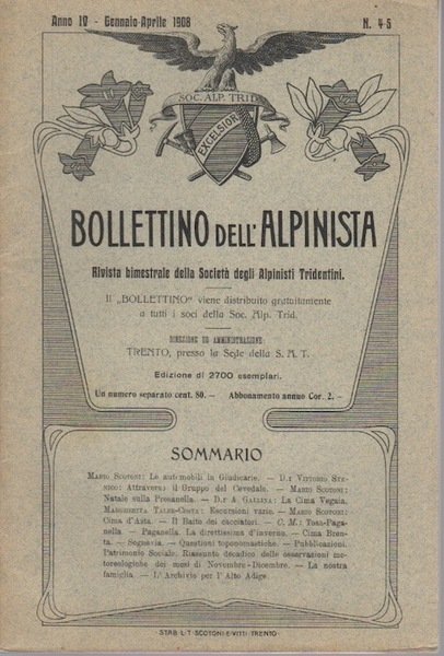 Bollettino dell'alpinista: rivista bimestrale della Società degli alpinisti tridentini: A. …