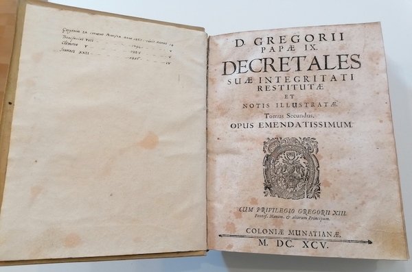 D. Gregorii papae IX: Decretales suae integritati restitutae et notis …