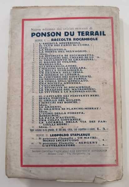 Il processo Clamelle: Sergent l'avvelenatore: (seguito al "Matrimonio incestuoso").