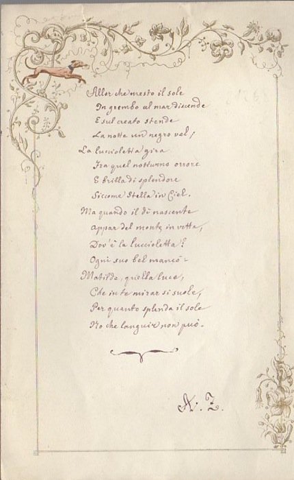 Allor che mesto il sole in grembo al mar discendeÂ…