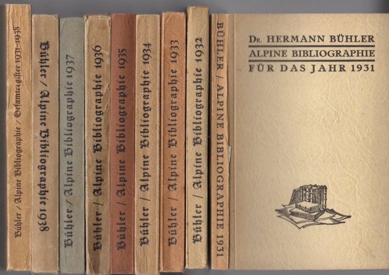 Alpine Bibliographie fÃ¼r das Jahr: 1931-1938 - Gesamtregister 1931-1938.