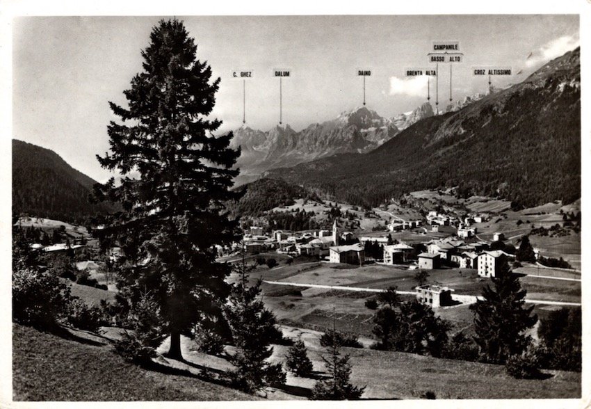 Andalo m.1042 (Trentino), Panorama con le Dolomiti di Brenta.