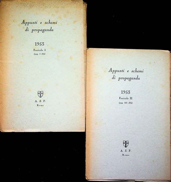 Appunti e schemi di propaganda: 1953.