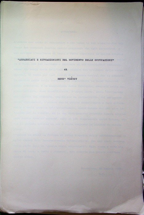 Arrabbiati e situazionisti nel movimento delle occupazioni.