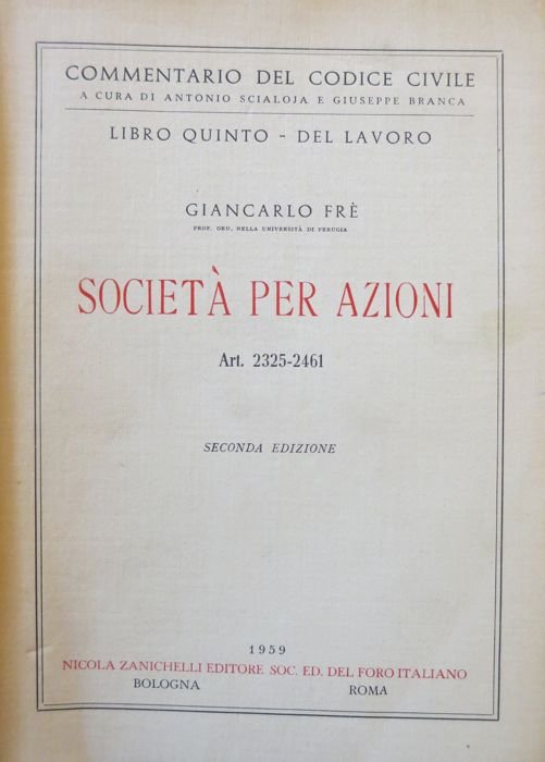 Art. 2325-2461: Società per azioni.