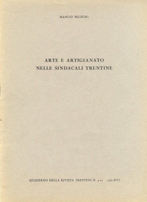Arte e artigianato nelle sindacali trentine.