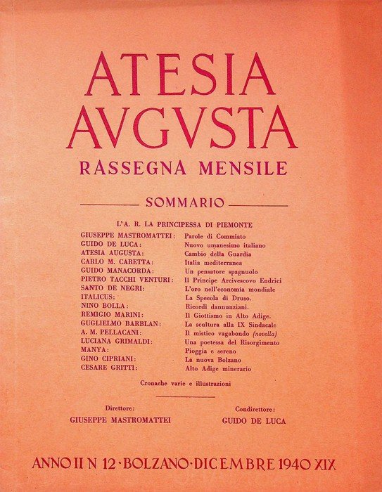 Atesia Augusta: rassegna mensile dell'Alto Adige: Anno II (1940): 12.