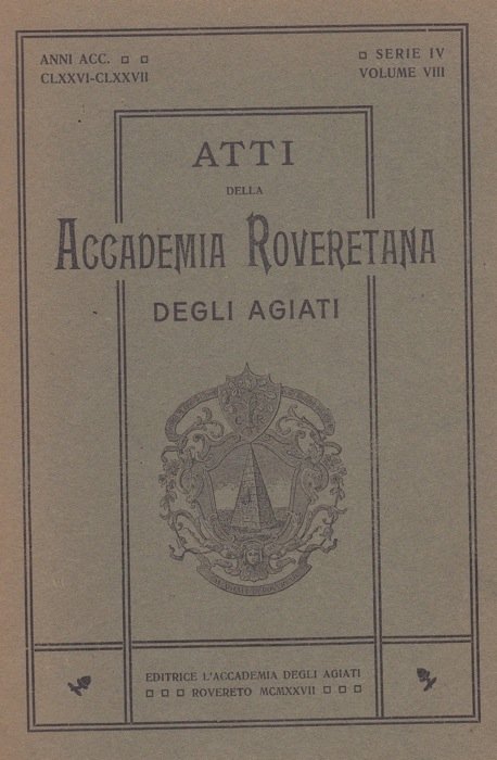 Atti dell'Accademia degli agiati di Rovereto. Serie II.