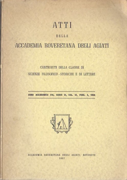 Atti della Accademia roveretana degli agiati: Serie VI.