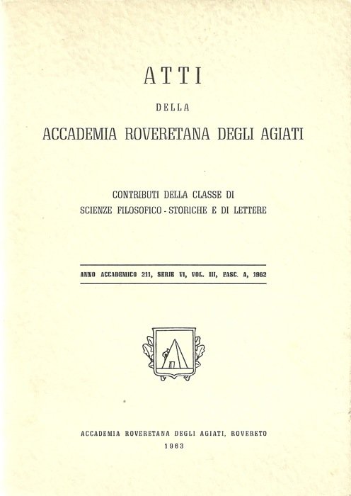 Atti della Accademia roveretana degli agiati. Serie VII.