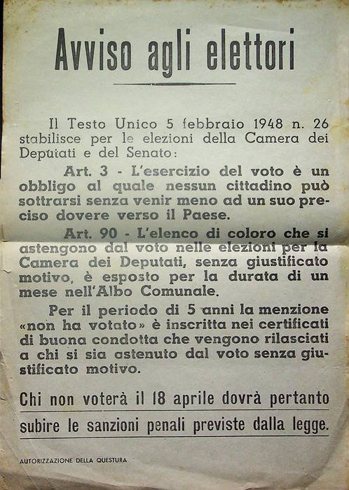 Avviso agli elettori.
