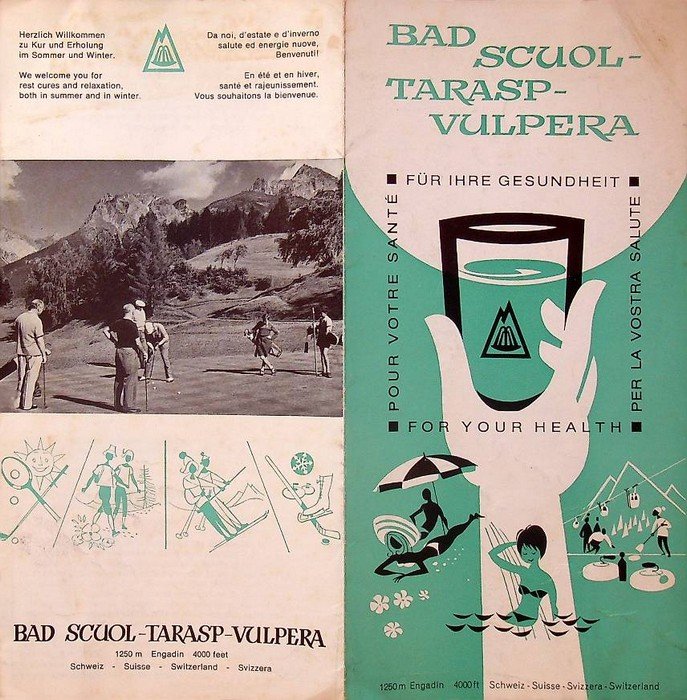 Bad Scuol-Tarasp-Vulpera, per la vostra salute, 1250 m, Svizzera (Deutsch, …
