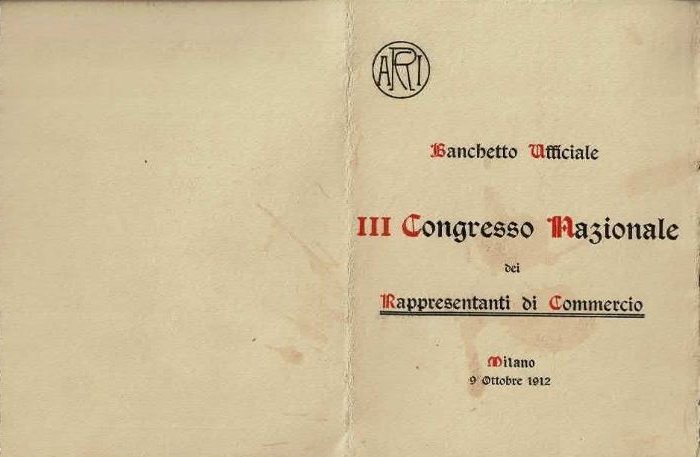 Banchetto Ufficiale III Congresso Nazionale dei Rappresentanti di Commercio.