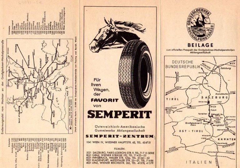 Beilage zum offiziellen Prospekt der Grossglockner-Hochalpenstrassen Aktiengesellschaft. [Mit Pferd Zeichnung].