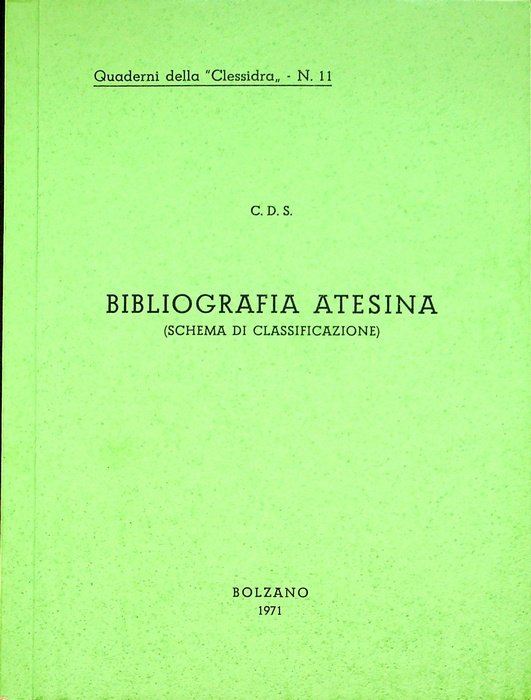 Bibliografia atesina: schema di classificazione.
