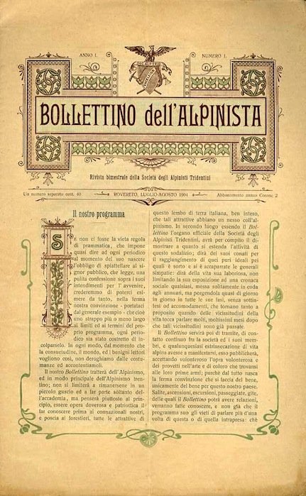 Bollettino dell'alpinista: rivista bimestrale della SocietÃ degli alpinisti tridentini.