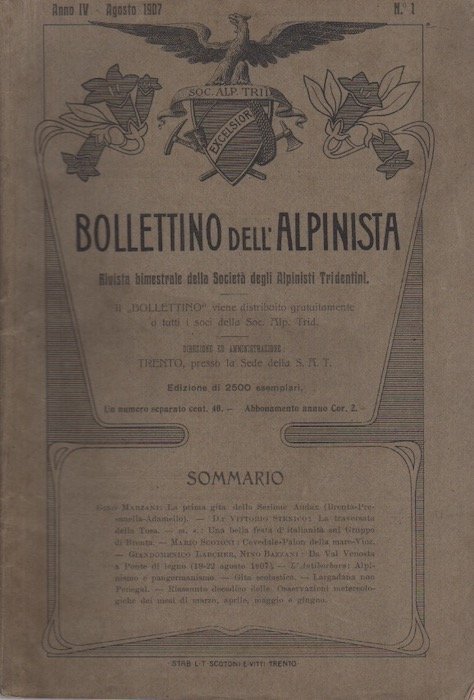 Bollettino dell'alpinista: rivista bimestrale della Società degli alpinisti tridentini: A. …