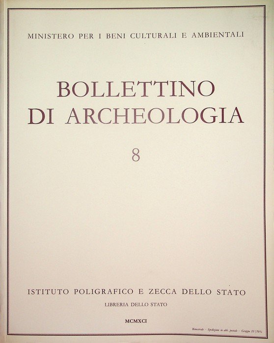 Bollettino di archeologia: 8 (1991).