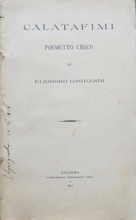 Calatafimi: poemetto lirico.