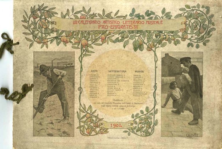 Calendario artistico, letterario, musicale pro emigratis.