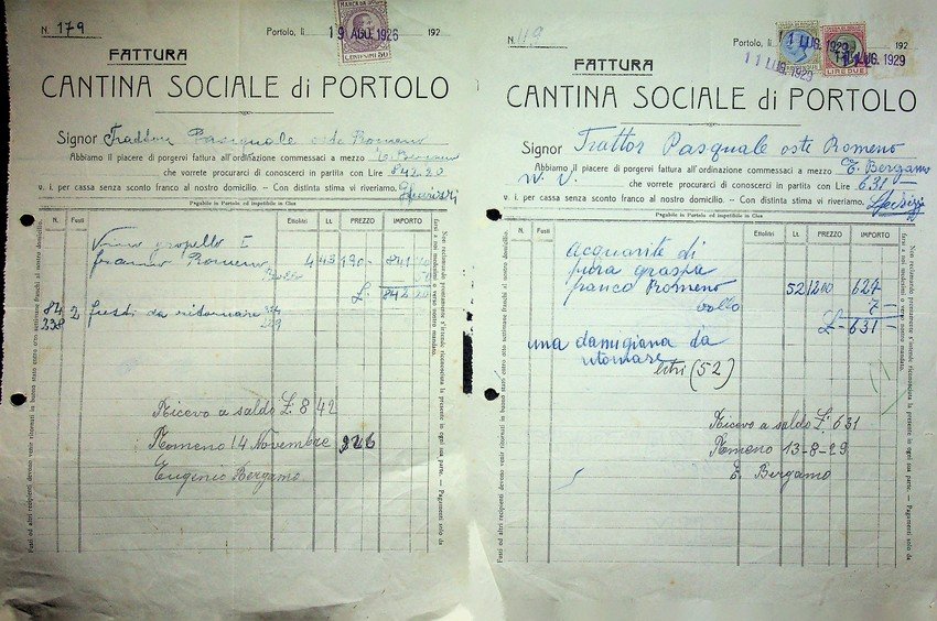 Cantina sociale di Portolo: fattura. | Immagine principale