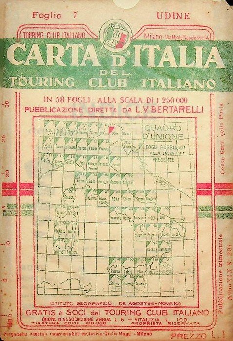 Carta d'Italia del Touring Club Italiano: 7: Udine.