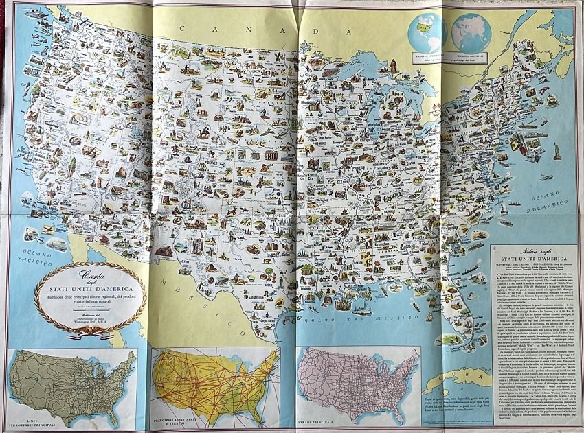 Carta degli Stati Uniti d'America: esibizione delle principali risorse regionali, …